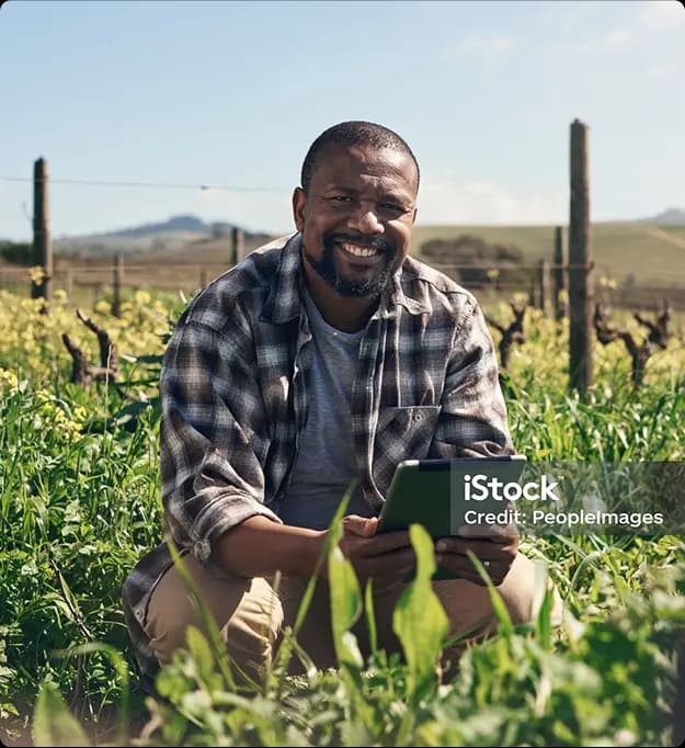 Farmer in field